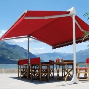 Mái che cuốn, hai mái hình chữ A, bánh xe di động.